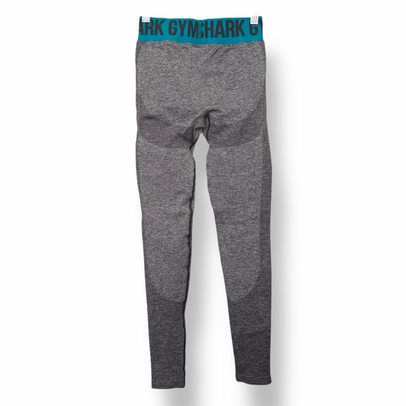 Gymshark Flex Leggings Charcoal Marl Teal - Picture 3 of 4